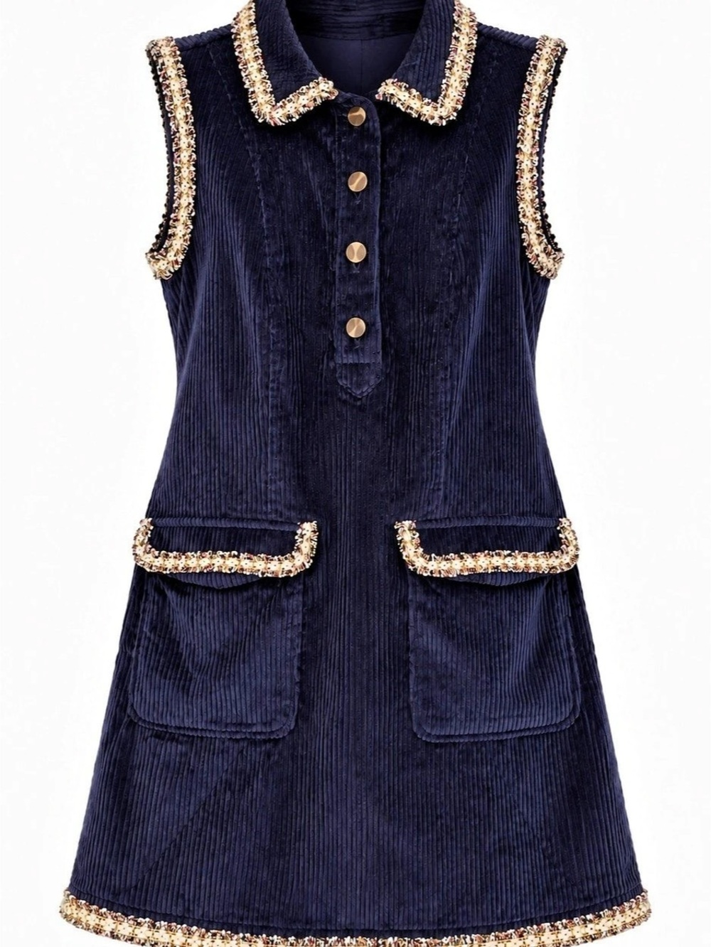 Anthropologie By Anthropologie Collared Corduroy Mini Dress By Collared Corduroy